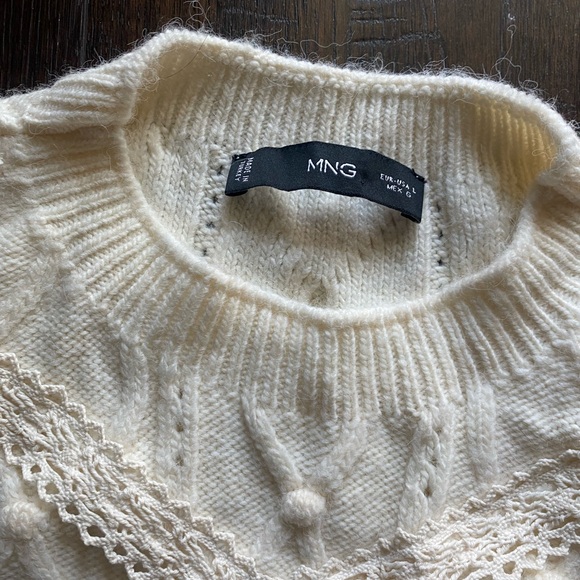 Mango designer white cream sleeveless sweater top - Picture 4 of 4